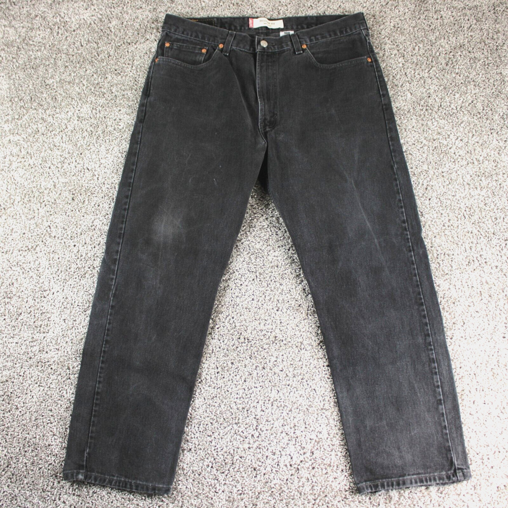 Levis 505 Vintage Y2K Mens 38x30 Black Straight Leg Jeans
